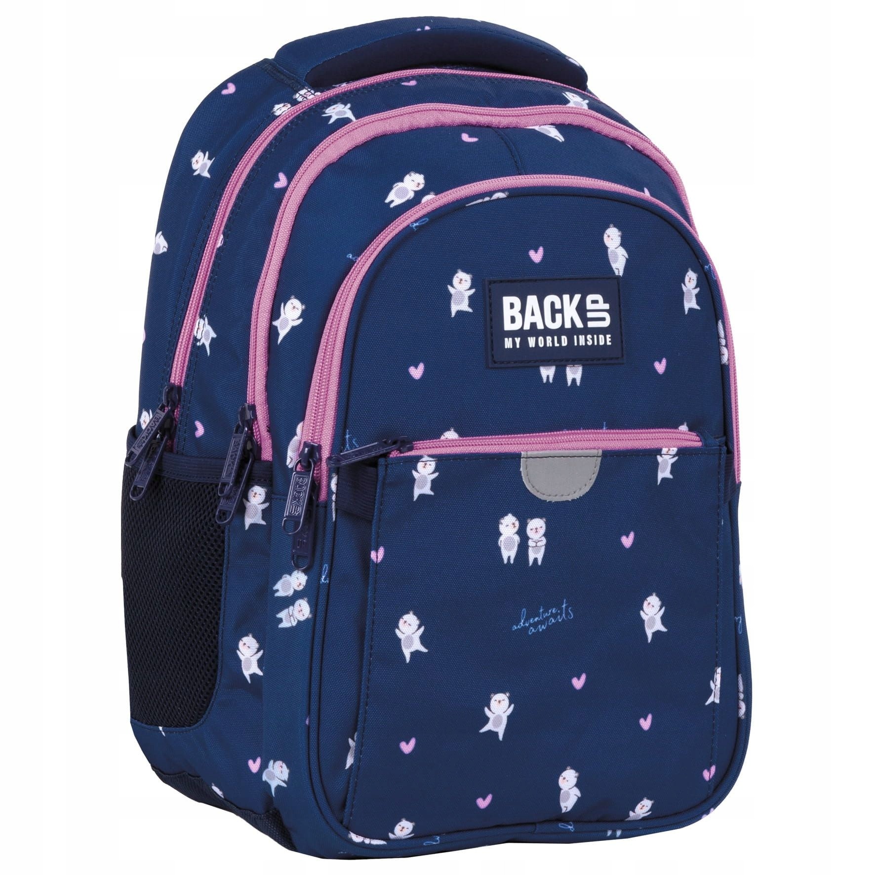 Školský batoh BackUP pre dievčatká s motívom Zamilovaných Medveďov
